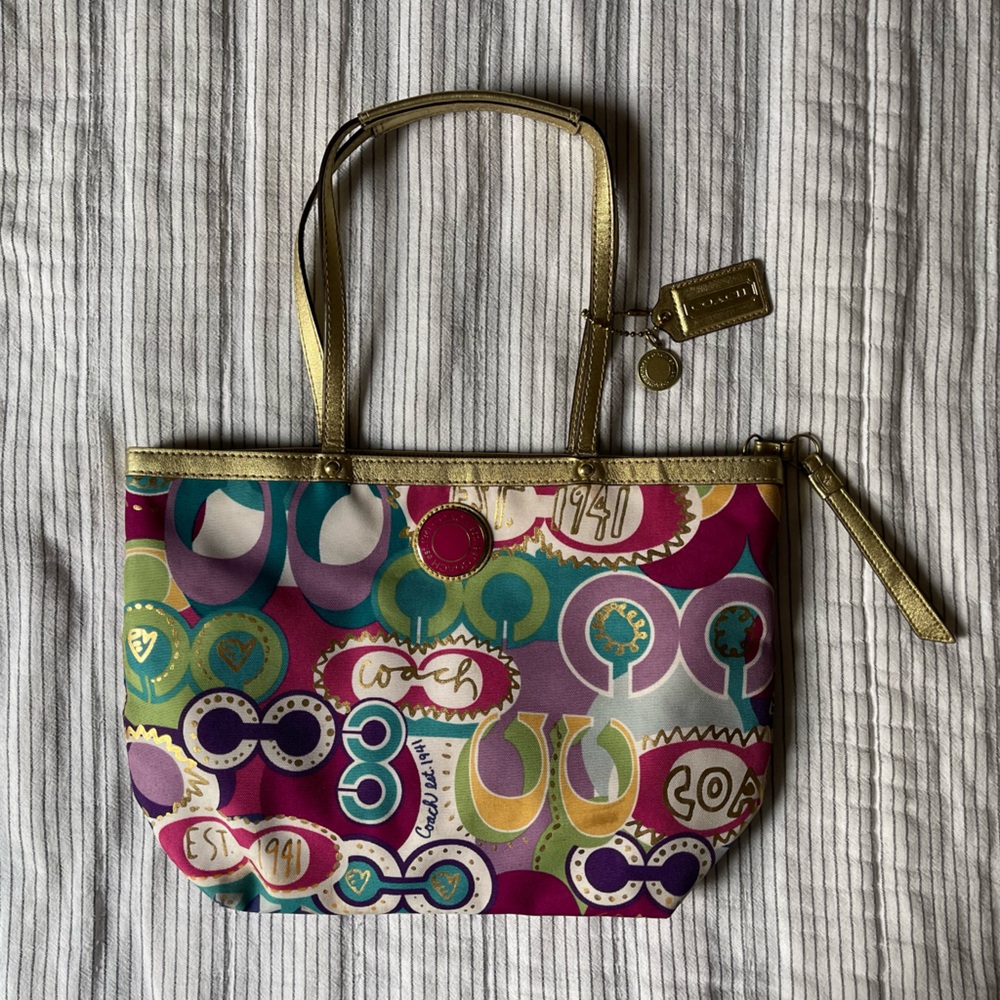Coach Poppy Small Canvas Lined Tote